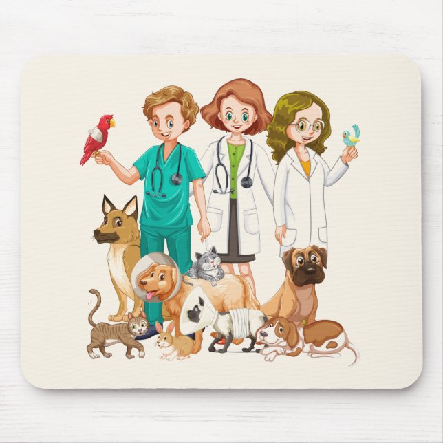 Mousepad Pessoas veterinárias do fundo (Frente)