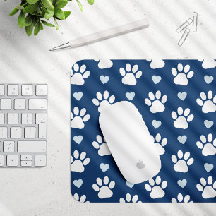 Mousepad Pestanas, Patas-Cães, Patas Brancas, Corações Azui