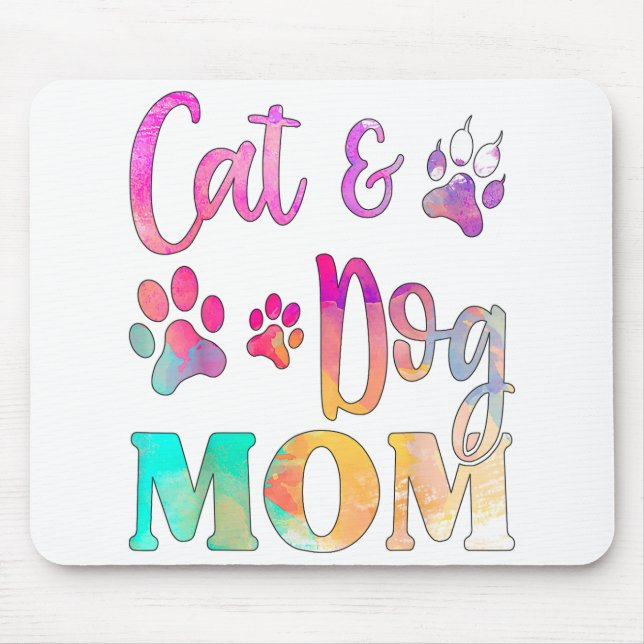 Mousepad Pet Cat Dog Mãe Para Mulheres, Dia de as mães (Frente)