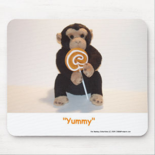 Mousepad Pet Monkey comendo um enorme tapete de rato sucker