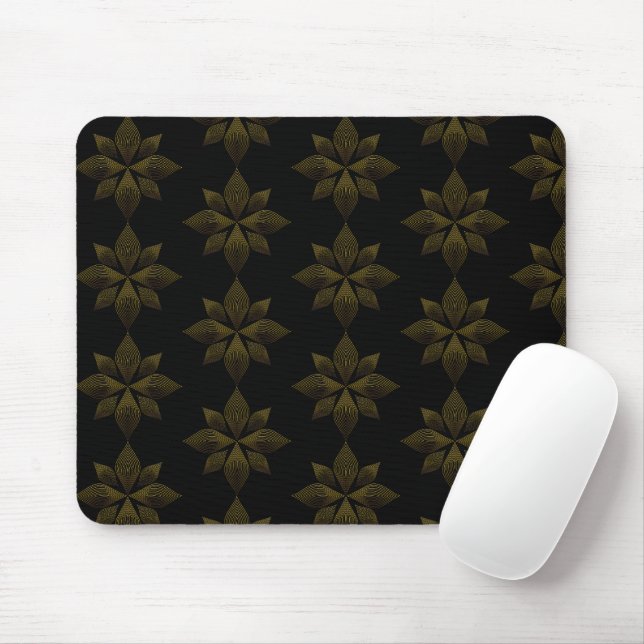 Mousepad pétala da flor da linha ouro (Com mouse)