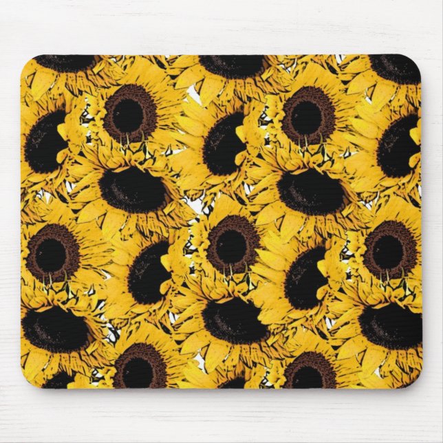 Mousepad pétalas de flores solares mergulho natação marinho (Frente)