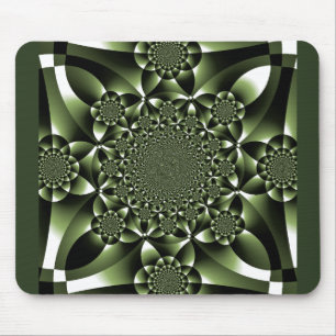 Mousepad Pétalas de Folha Verde Branco