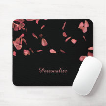 Pétalas rosa cor-de-rosa em preto personalizam