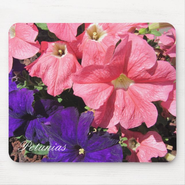 Mousepad Petunias roxas e rosa (Frente)