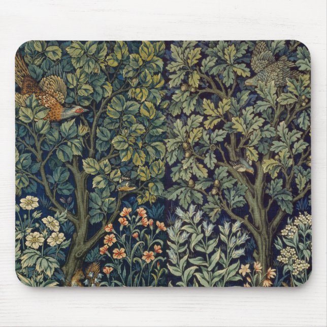 Mousepad Pheasant Pássaro Árvore Floresta William Morris (Frente)