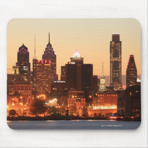 Mousepad Philadelphfia do centro, Pensilvânia no por do so