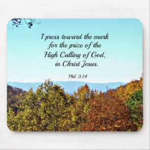 Mousepad Philippians 3:14 Eu pressiono em direção à marca..