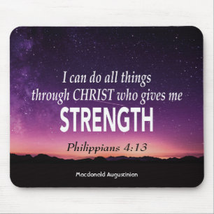 Mousepad Philippians 4:13 EU POSSO FAZER TUDO Personalizado