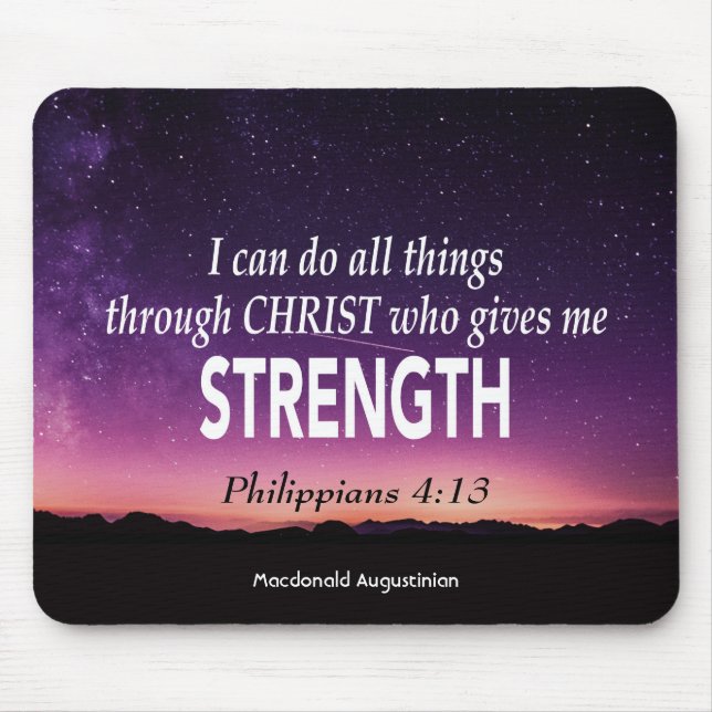 Mousepad Philippians 4:13 EU POSSO FAZER TUDO Personalizado (Frente)
