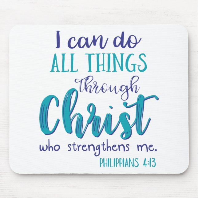 Mousepad Philippians 4:13 tealpur (Frente)