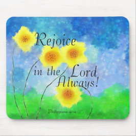 Mousepad Philippians 4:4 Bíblia, alegria no Senhor Sempre
