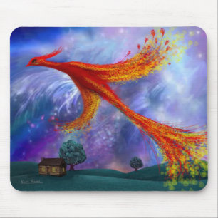 Mousepad Phoenix voando à noite