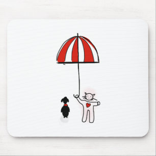 Mousepad Phone Wallpaper Cat Dog Umbrella Cachorro