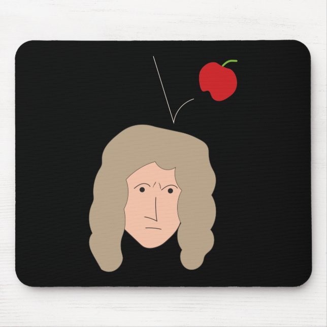Mousepad Physics Humor Isaac Newton Apple Nerd Geek (Frente)