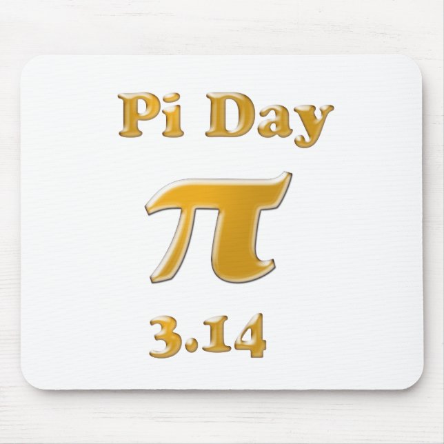 Mousepad Pi Day Dourado no White (Frente)