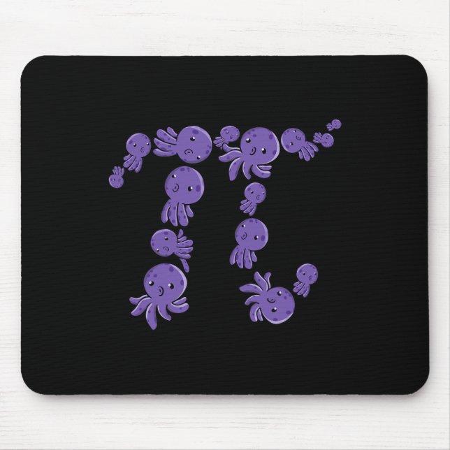 Mousepad Pi Day Engraçado Octopi Octopus Sea Life Pi Símbol (Frente)