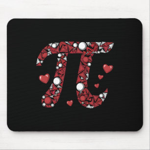 Mousepad Pi Math Lover Professor Dia de os namorados Hearts