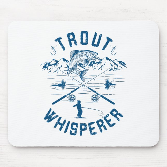 Mousepad Piada de Truta Fly Fishing Aniversário Natal Pais (Frente)