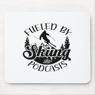 Mousepad Piada Engraçada, Alimentada Por Skiing E Podcasts