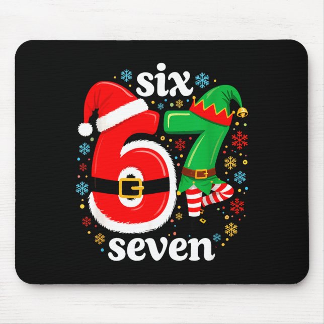 Mousepad Piada Meme Seis Sete 67 Elfo 6 7 Papai Noel Natal  (Frente)