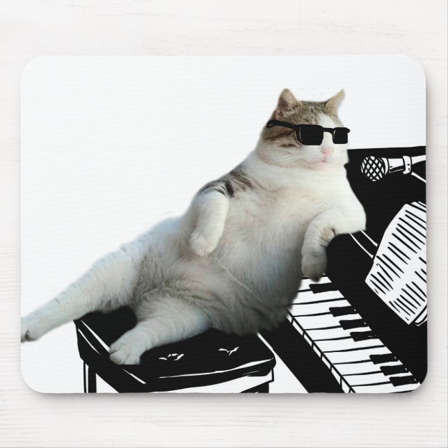 Mousepad Pianista de gato cego (Frente)