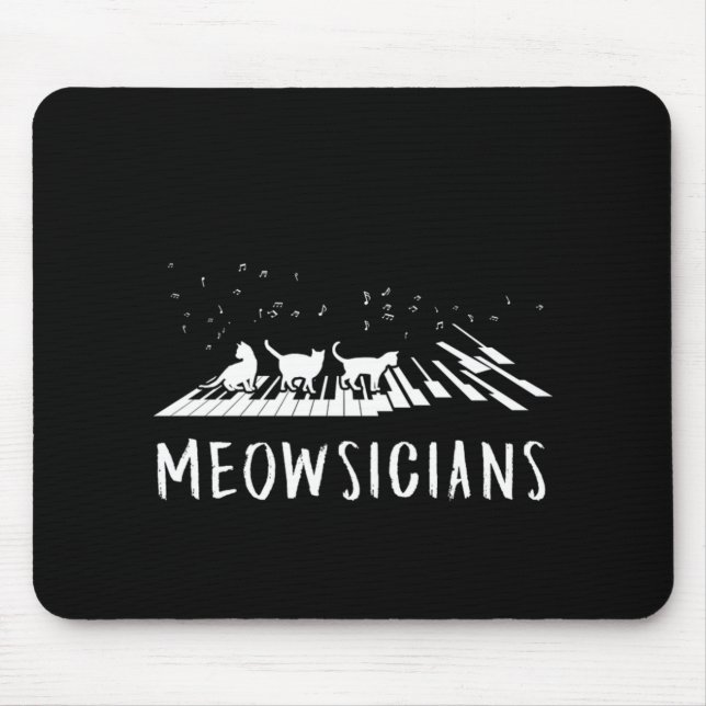 Mousepad Pianista de Pianista de Gata de Gato de Música (Frente)