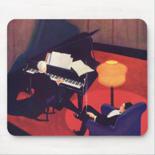 Mousepad Pianista Tocador de Piano Sala de Música Art Déco 