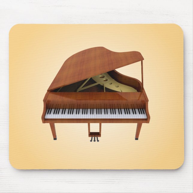 Mousepad Piano de Cauda: Acabamento em Madeira: Modelo 3D:  (Frente)