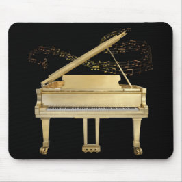 Mousepad Piano de ouro na proteção do mouse preto