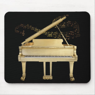Mousepad Piano de ouro na proteção do mouse preto