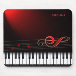 Mousepad Piano Monograma E Limpa Vermelha