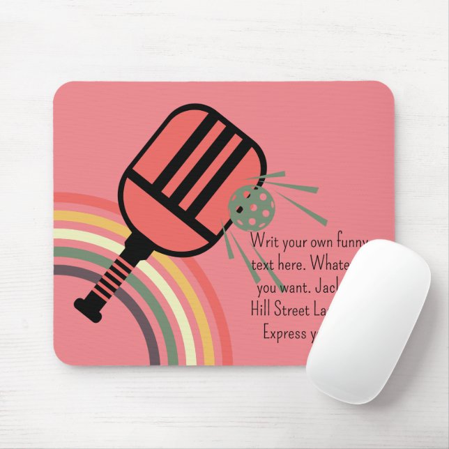 Mousepad Pickleball clássico, retrorreflector listrado Rosa (Com mouse)