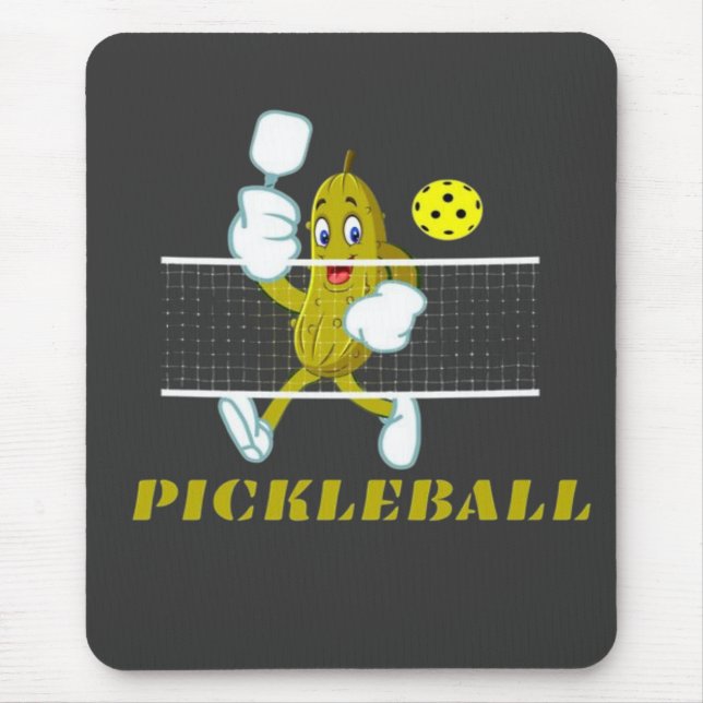 Mousepad Picles Engraçados Jogando Pickleball  (Frente)
