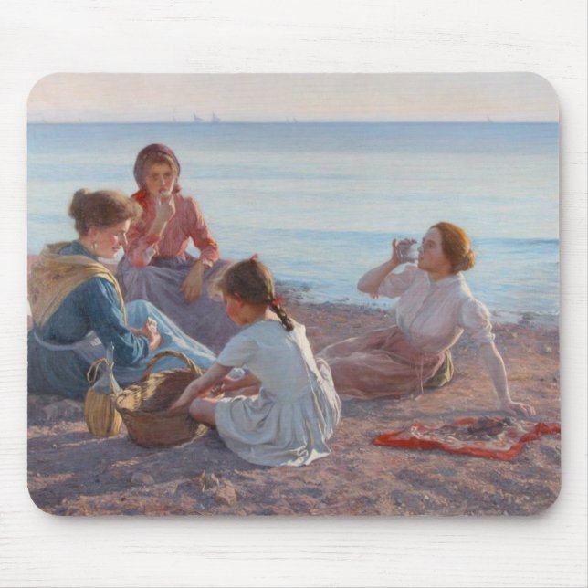 Mousepad Picnic Snack on the Beach (cena marítima italiana) (Frente)