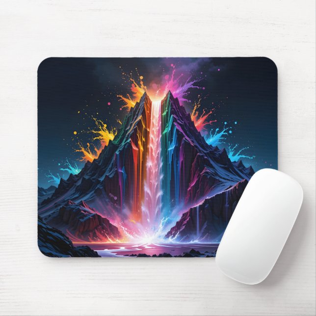 Mousepad Pico de Cascata Arco-Íris (Com mouse)