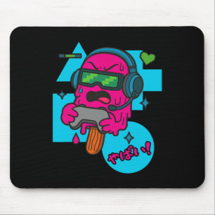 Mousepad Picolé de Jogador com Raiva de Pixel Divertido Der