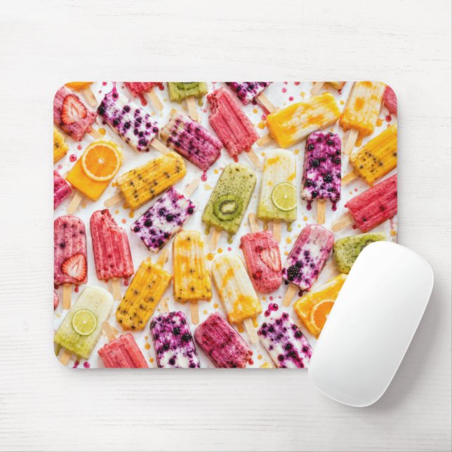 Mousepad Picolés de Fruta Congelada Abstrato (Com mouse)