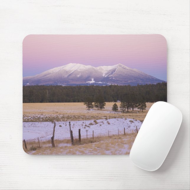 Mousepad Picos com Capas de Neve Sunset, Flagstaff, Arizona (Com mouse)
