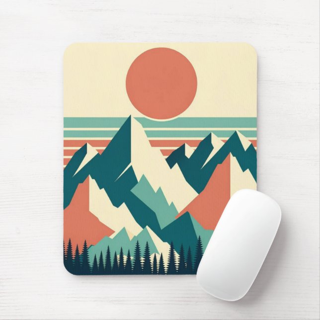 Mousepad Picos Sunset Montanha Picos Retro Pad (Com mouse)