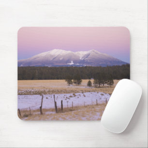 Mousepad Picos tampados neve do por do sol, mastro, arizona