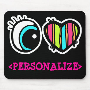 Mousepad Pictograma de Olho e Coração, <PERSONALIZE>