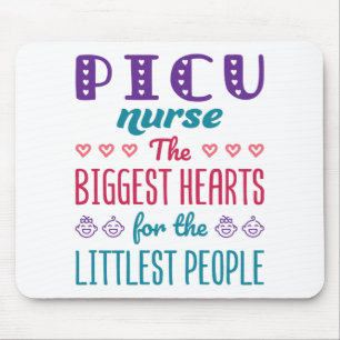 Mousepad PICU Enfermeira os maiores corações para Pessoas
