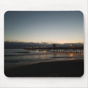 Mousepad pier de san clemente à noite oceano california