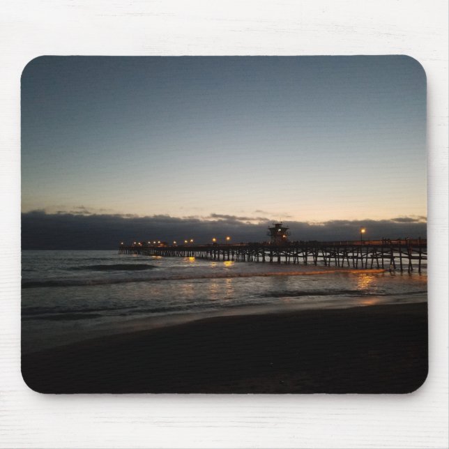 Mousepad pier de san clemente à noite oceano california (Frente)