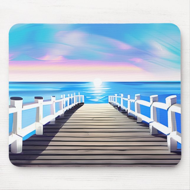 Mousepad Pier, Ocean e Sky no amanhecer (Frente)