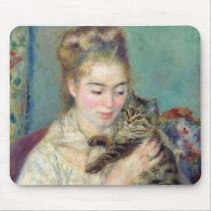 Mousepad Pierre-Auguste Renoir - Mulher com gato