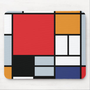 Mousepad Piet Mondrian - Composição com Grande Plano Vermel
