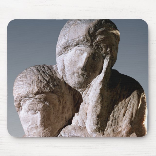 Mousepad Pieta de Rondanini, detalhe das cabeças do cristo (Frente)