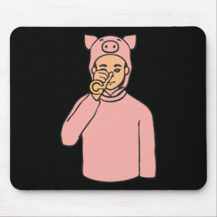 Mousepad Pig Animal ASL Gesto de Mão Surda Perda Auditiva S